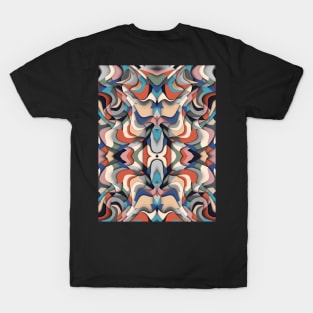 Abstract Liquid Retro Repeated Pattern T-Shirt